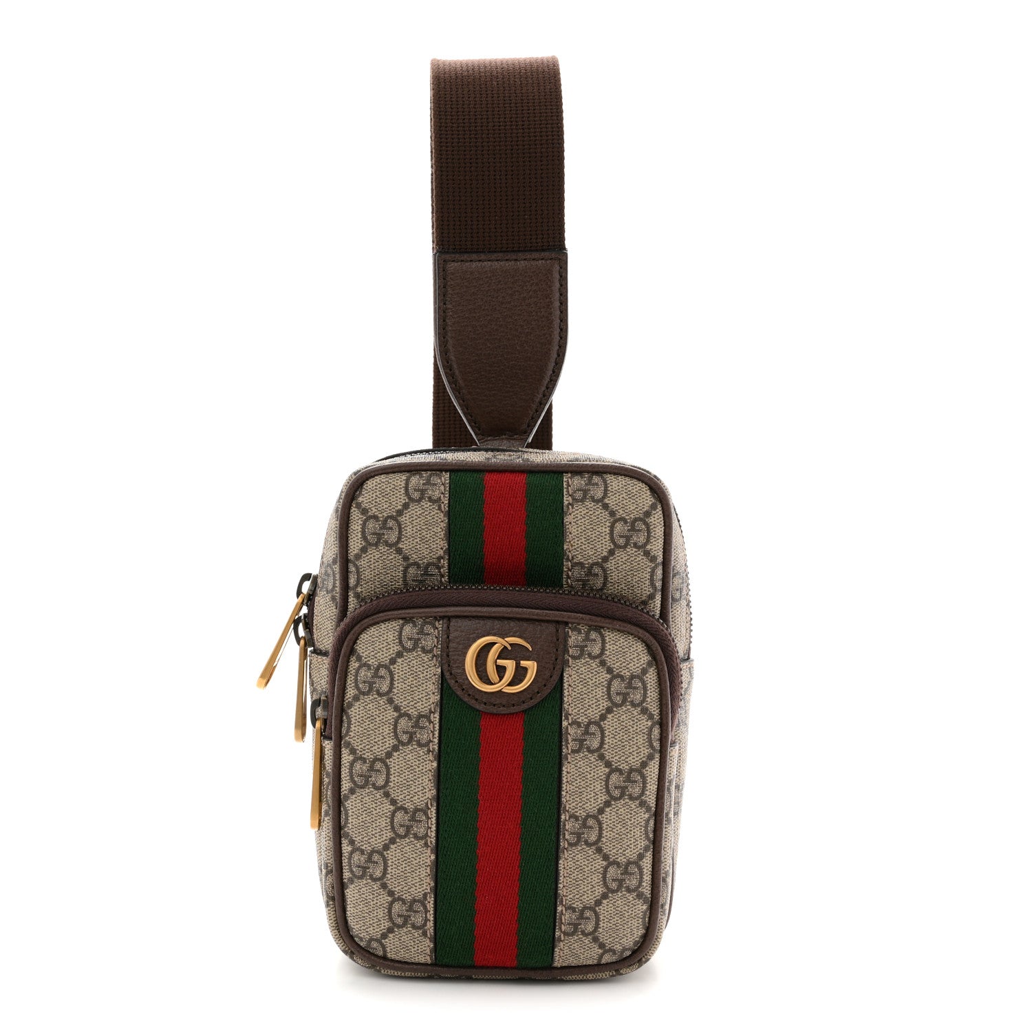 Gucci GG Supreme Monogram Web Mini Ophidia Messenger Brown 1 of 11