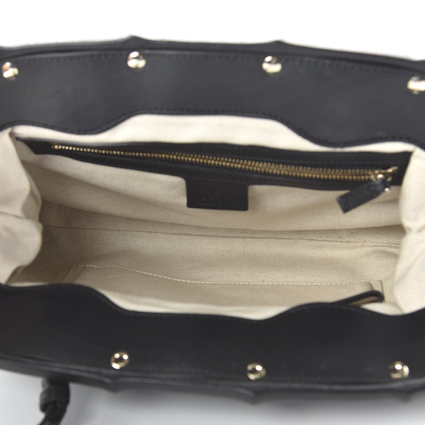 Calfskin Bamboo Frame Top Tassel Clutch Black