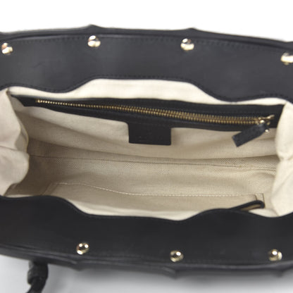 Gucci Calfskin Bamboo Frame Top Tassel Clutch Black 5 of 10