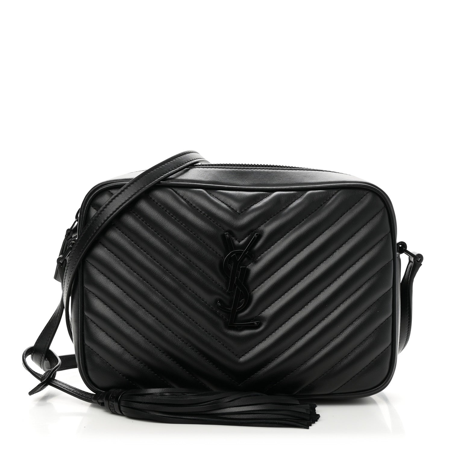 Saint Laurent Calfskin Matelasse Monogram Monochrome Lou Camera Bag Black 1 of 10