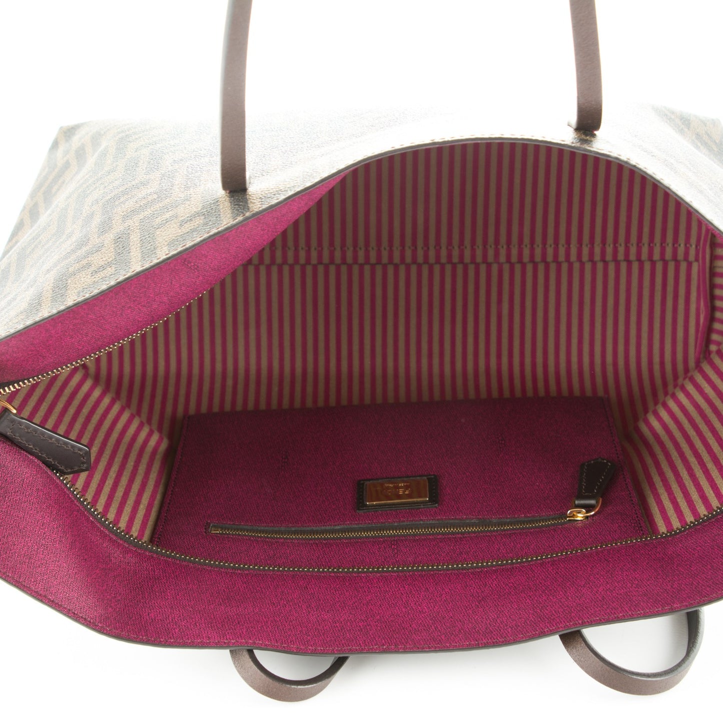Zucca Spalmati Medium Roll Tote Tobacco Fuxia