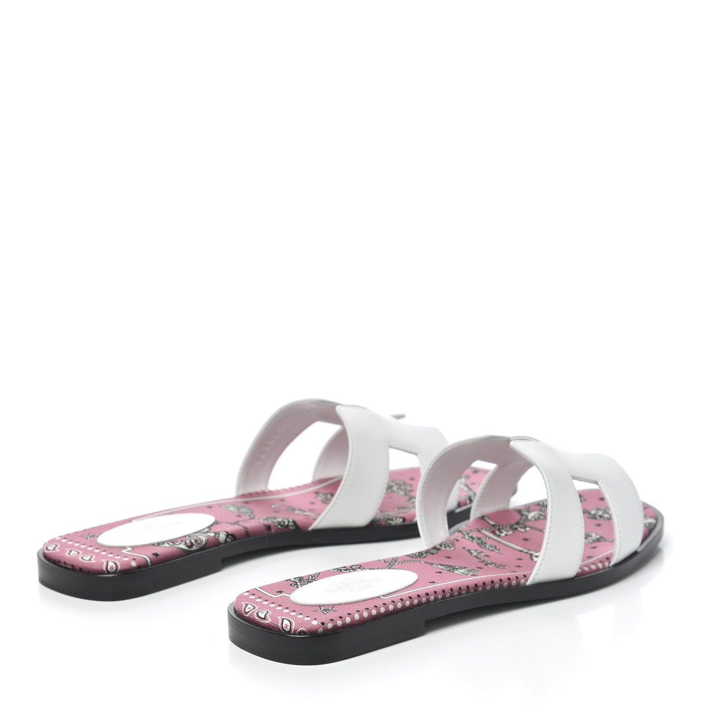 Box Calfskin Bois De Rose Oran Sandals 38.5 White