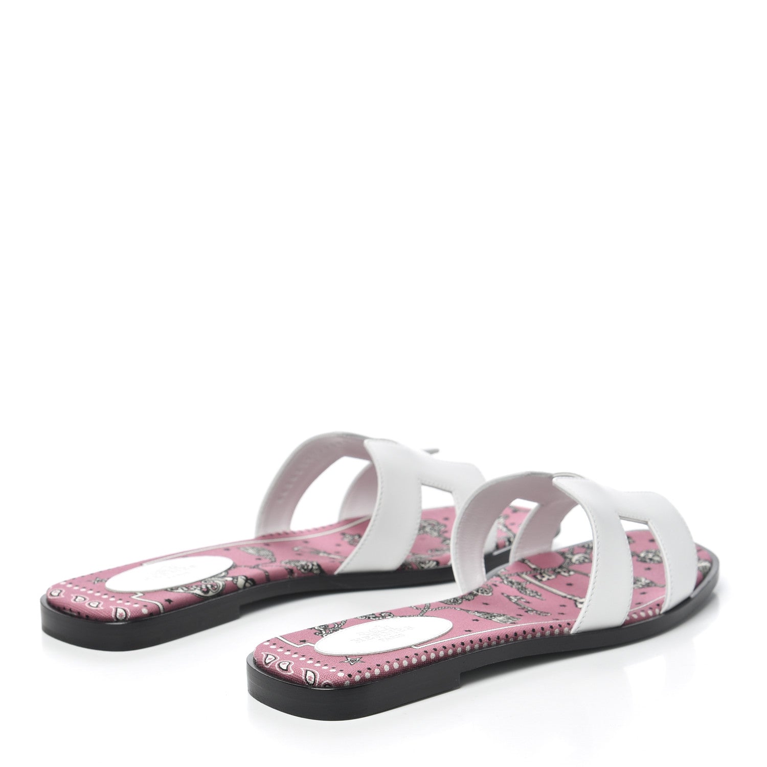 Hermes Box Calfskin Bois De Rose Oran Sandals 38.5 White 4 of 9