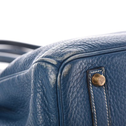 Hermes Taurillon Clemence Birkin 35 Bleu Thalassa 43 of 44