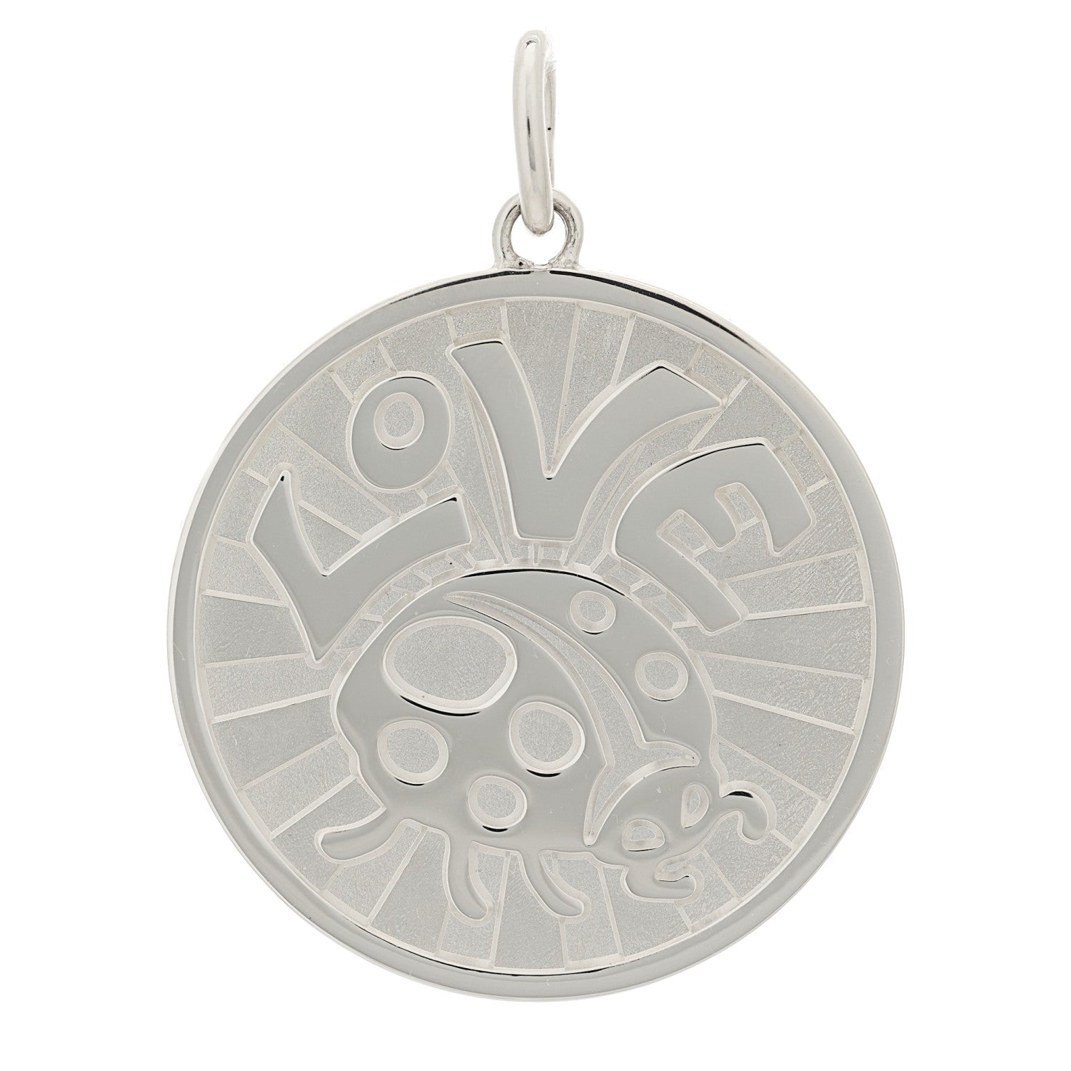 Tiffany Sterling Silver Love Bugs Round Tag Charm 1 of 4