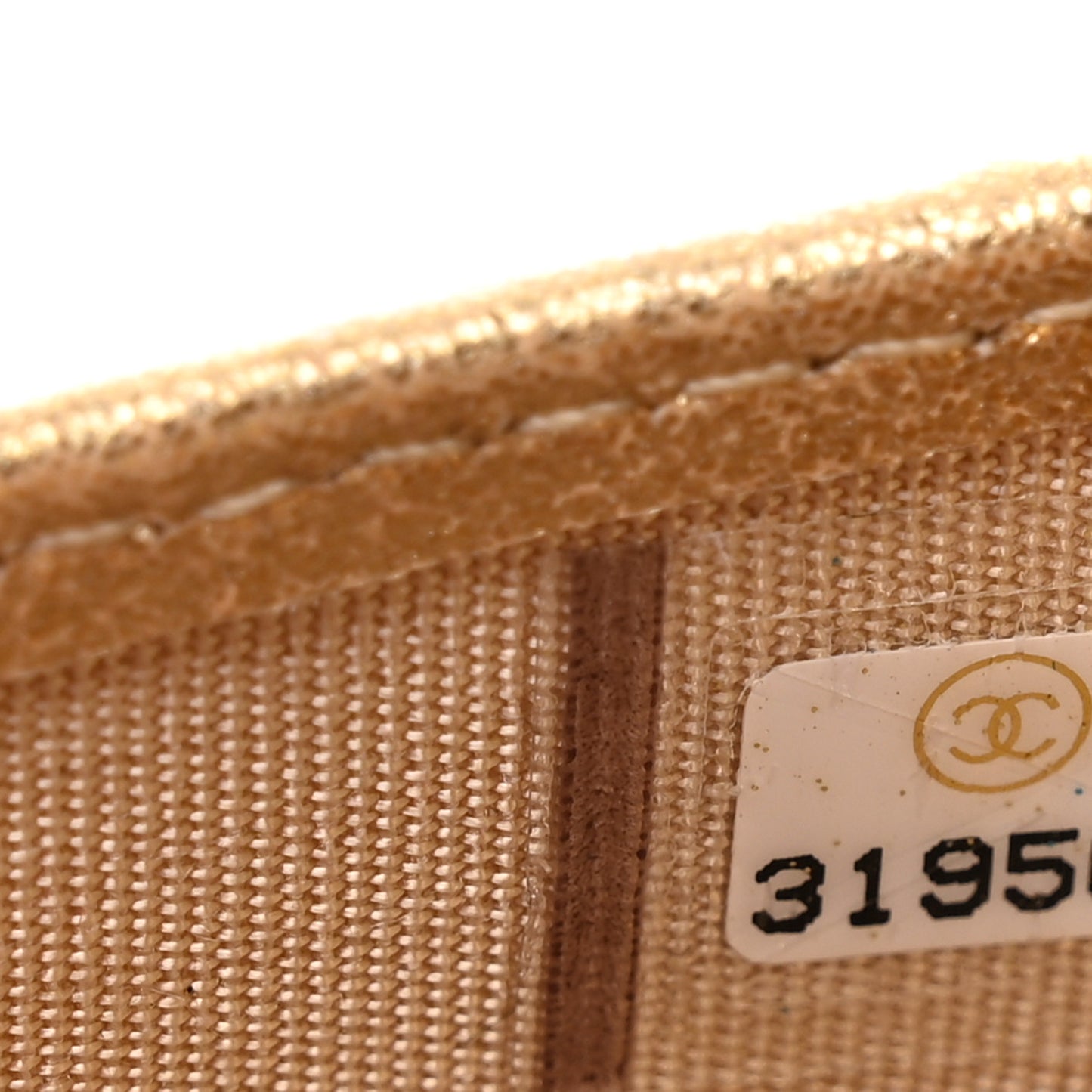 Metallic Lambskin Quilted CC Card Holder Gold