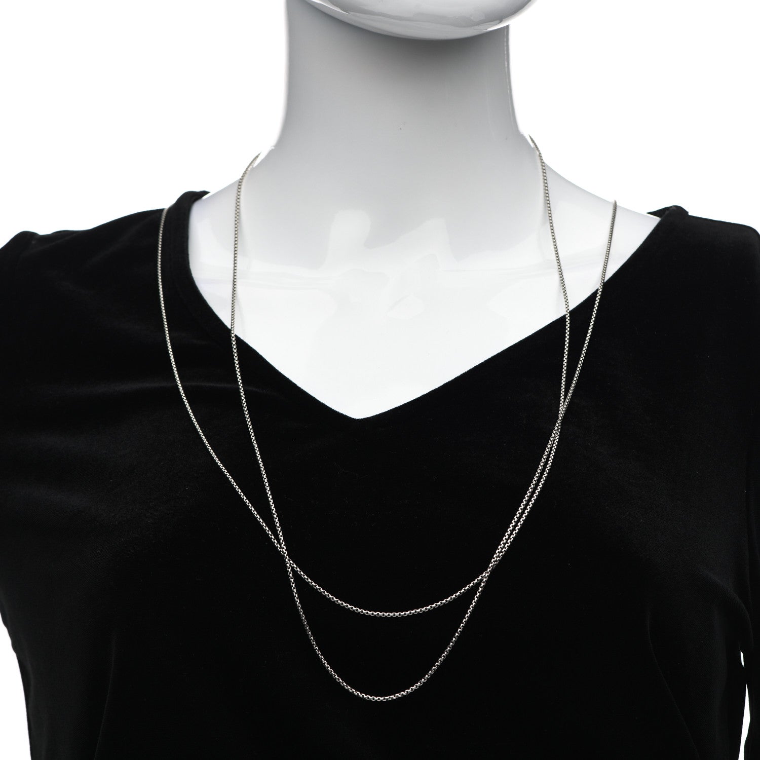 David Yurman Sterling Silver 14K Yellow Gold 2.7mm Box Chain Necklace 72" 2 of 5
