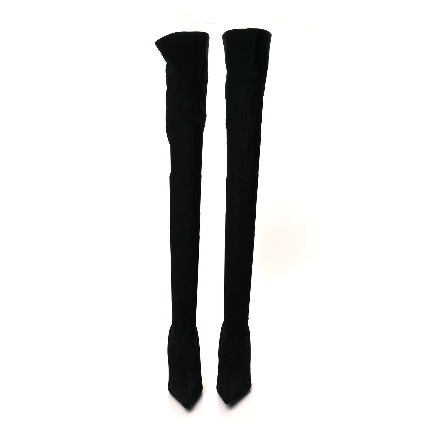 Spandex Pointed Toe Knife Thigh High Boots 35.5 Black