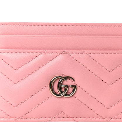 Gucci Calfskin Matelasse GG Marmont Card Holder Wild Rose 9 of 10