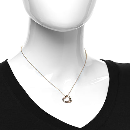 Tiffany 18K Rose Gold 16mm Elsa Peretti Open Heart Pendant Necklace 2 of 6