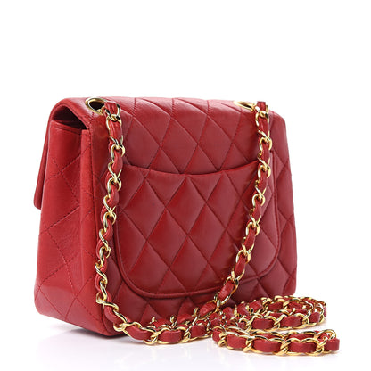 Chanel Lambskin Quilted Mini Square Flap Red 3 of 16