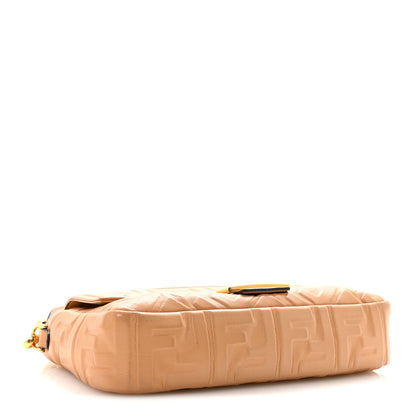 Fendi Nappa FF 1974 Embossed Baguette Miele Scuro 4 of 9