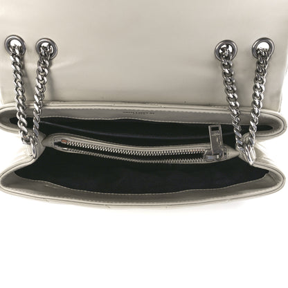Saint Laurent Calfskin Y Quilted Monogram Small Loulou Chain Satchel Ivory 5 of 12