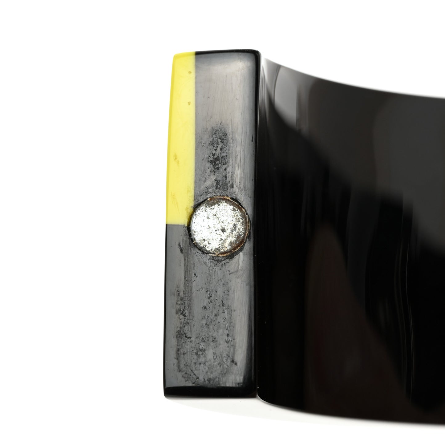 Resin CC Cuff Bracelet Black Yellow Pink