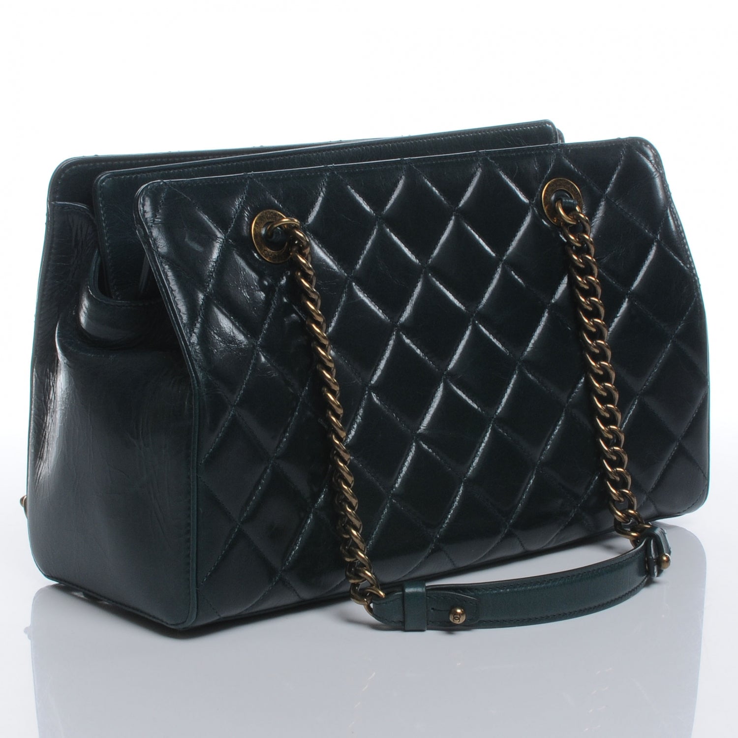 Chanel Calfskin Perfect Edge Tote Dark Green 3 of 10