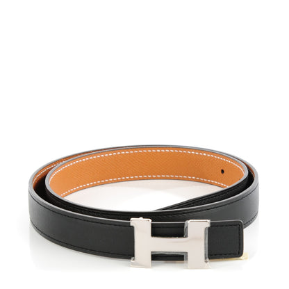 Hermes Epsom Swift 24mm H Belt 80 Silver Black 1 of 8