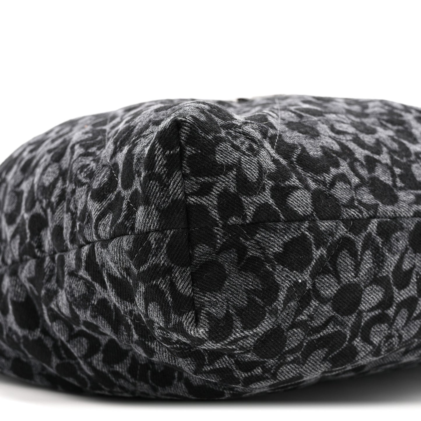 Denim Quilted Floral Print Small Chanel 22 Black