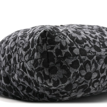 Chanel Denim Quilted Floral Print Small Chanel 22 Black 10 of 12
