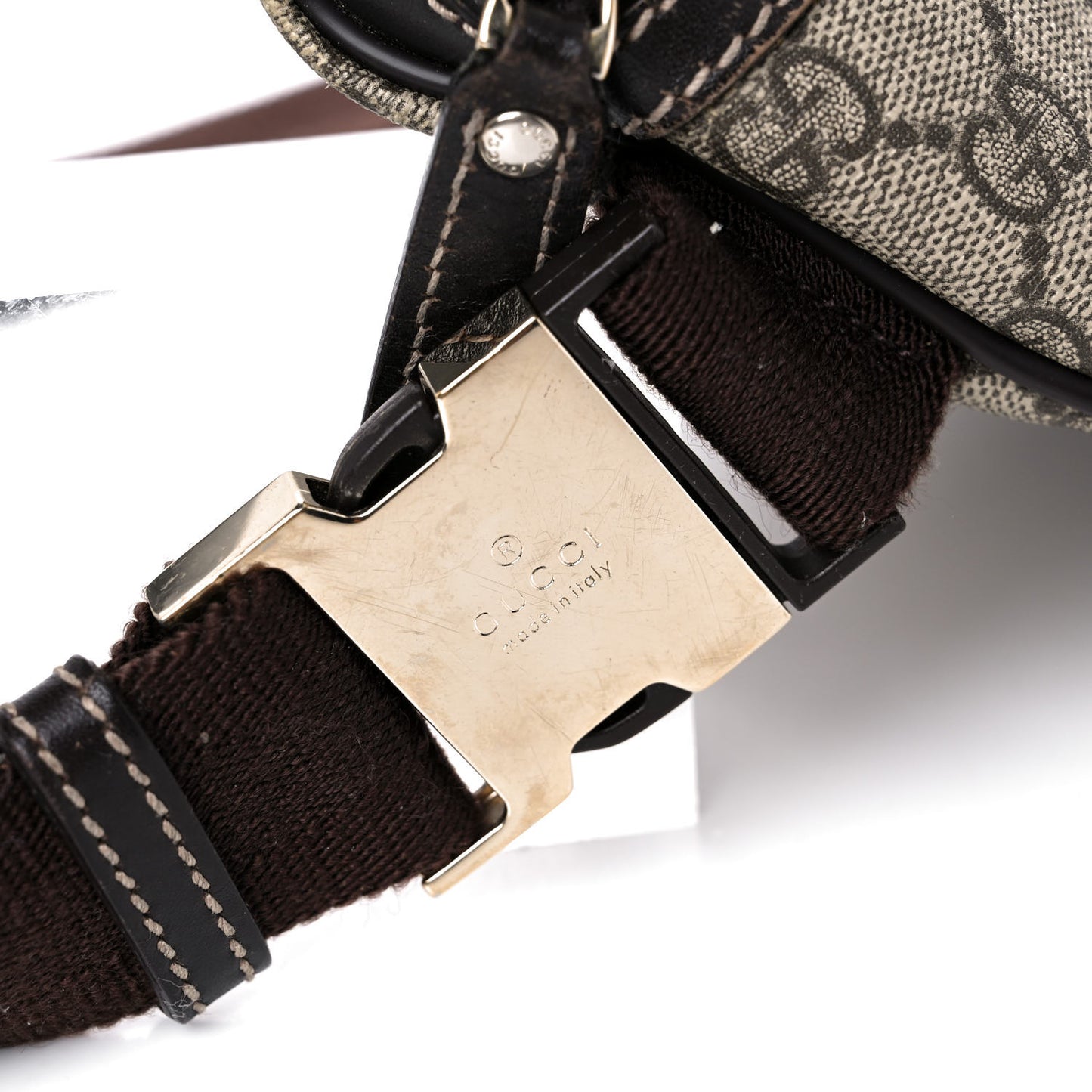 GG Supreme Monogram Belt Bag Dark Brown