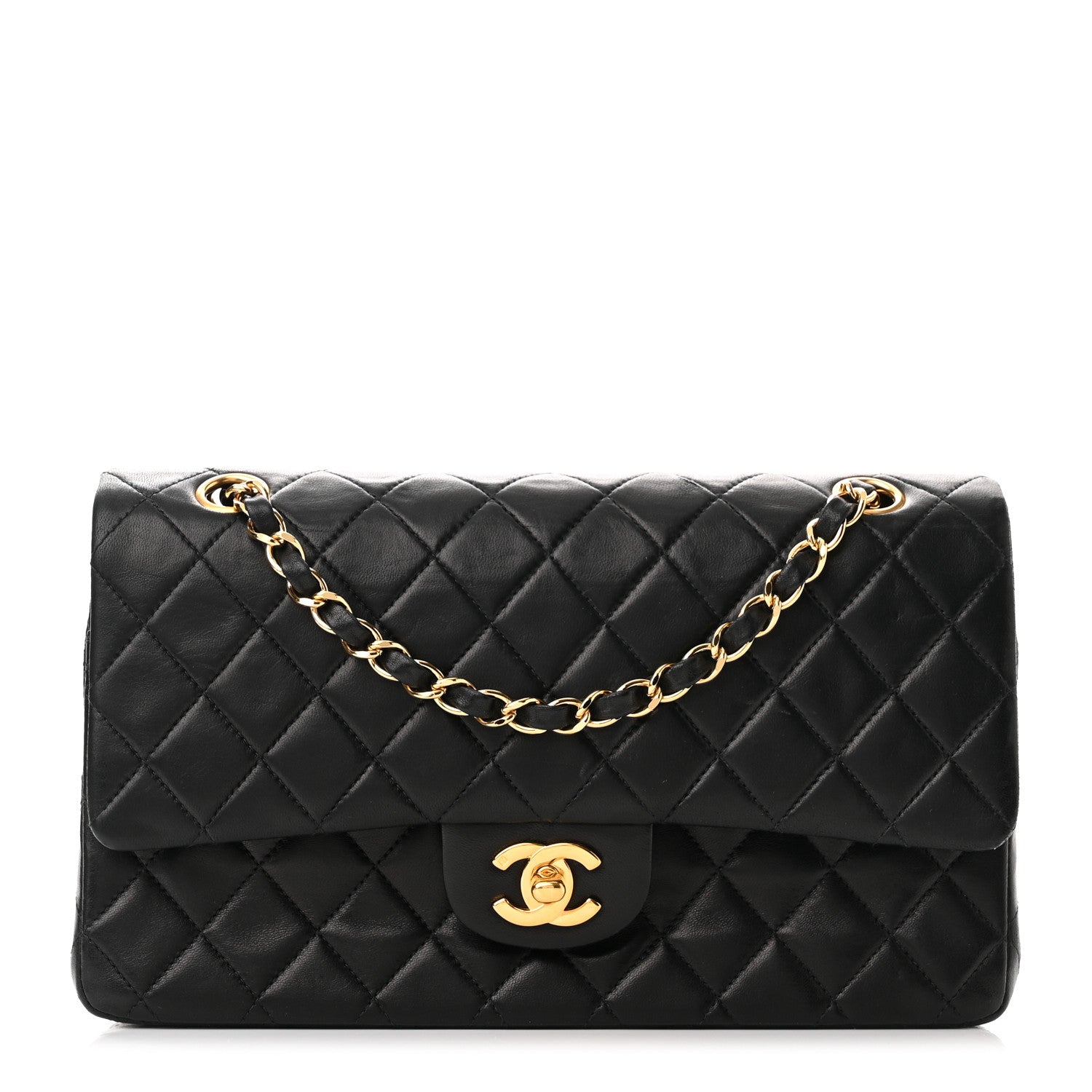 Chanel Lambskin Quilted Medium Double Flap Black 1 of 18