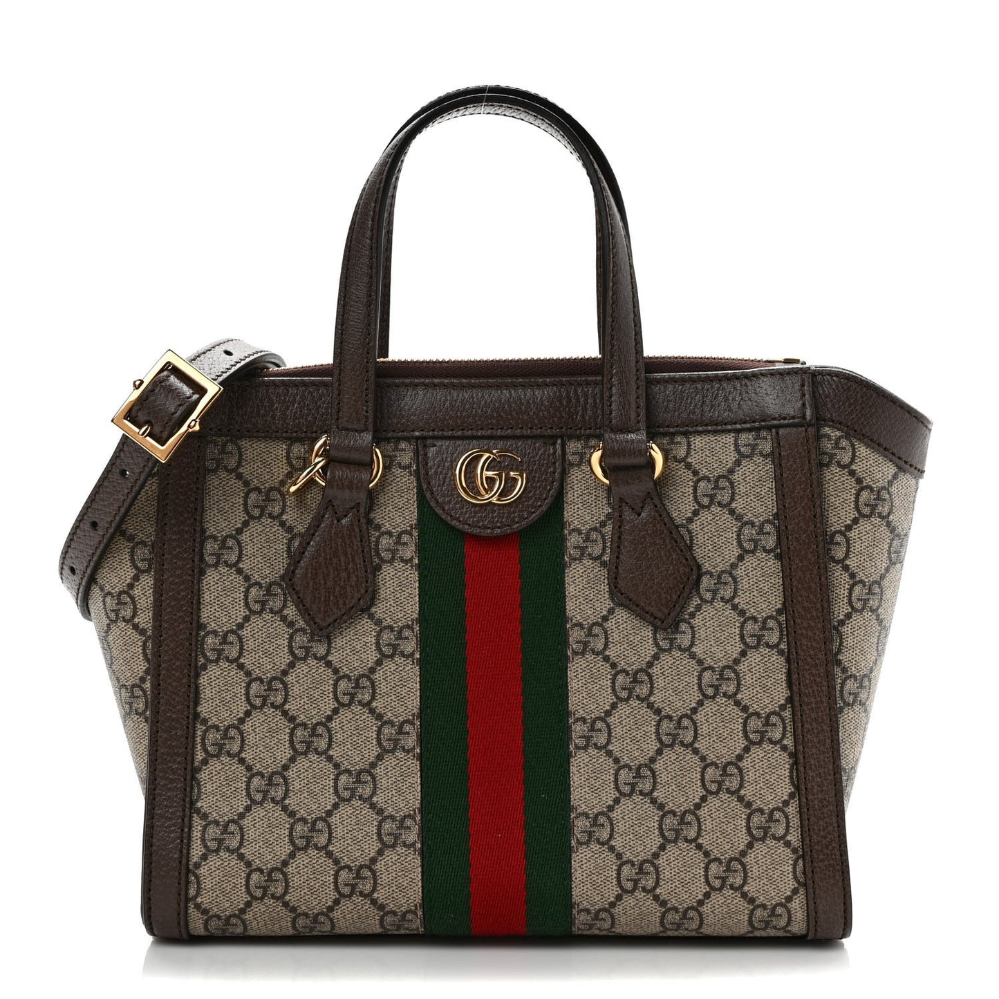 GG Supreme Monogram Small Ophidia Tote Bag Brown