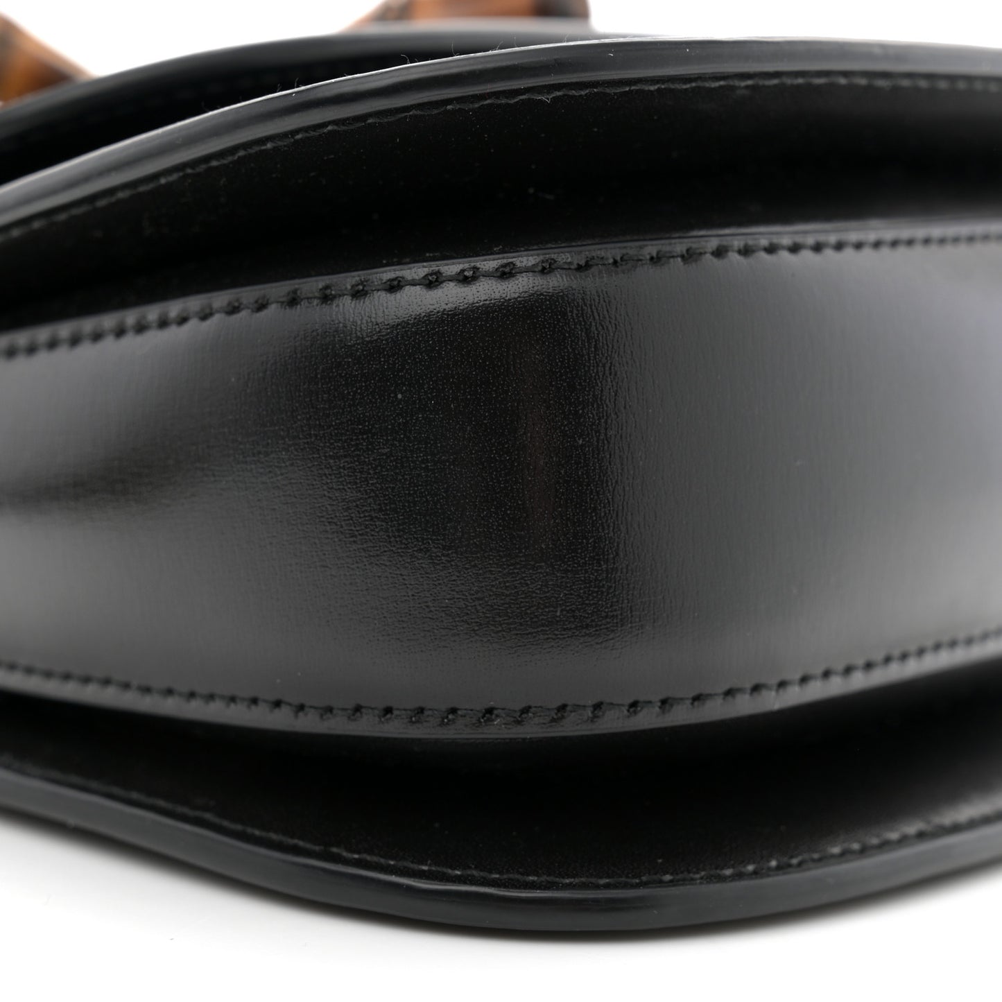 Boarded Dyana Lux Calfskin Web MIni Bamboo 1947 Top Handle Bag Black