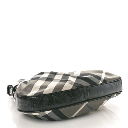 Burberry Beat Check Small Brooklyn Hobo Black 4 of 9