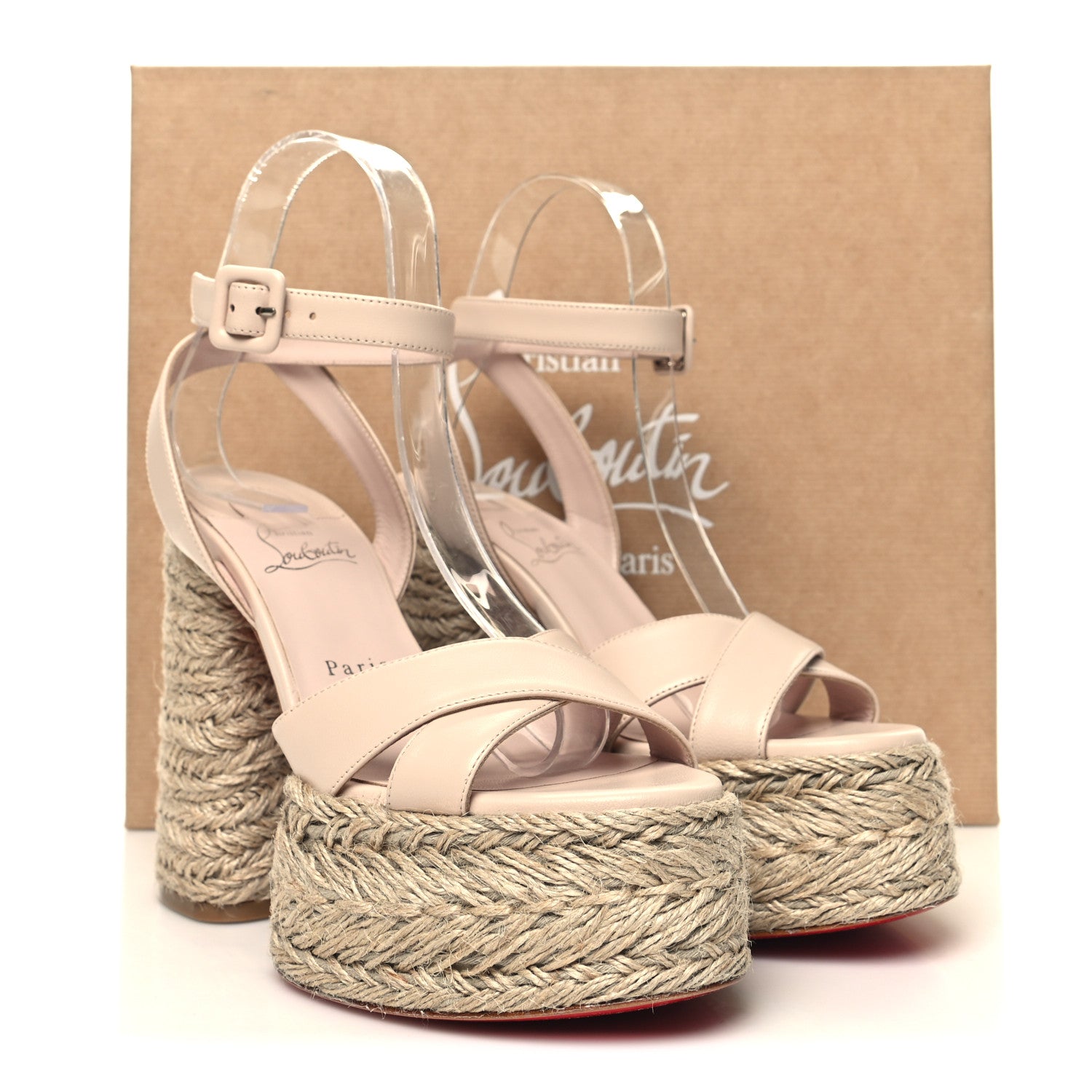 Christian Louboutin Goatskin Super Mariza 130 Espadrille Sandals 37 Leche Natural 8 of 8