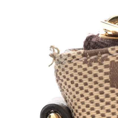 Gucci Monogram Jumbo GG Textured Dollar Calfskin Web Wristlet Messenger Bag Camel Ebony New Acero 11 of 12