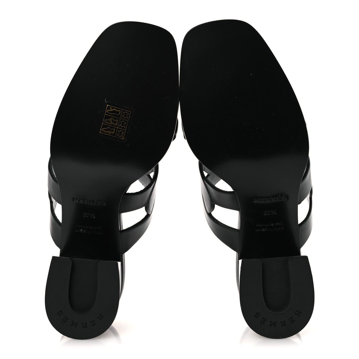 Hermes Nappa Gaby 60 Sandal 37.5 Black 7 of 11