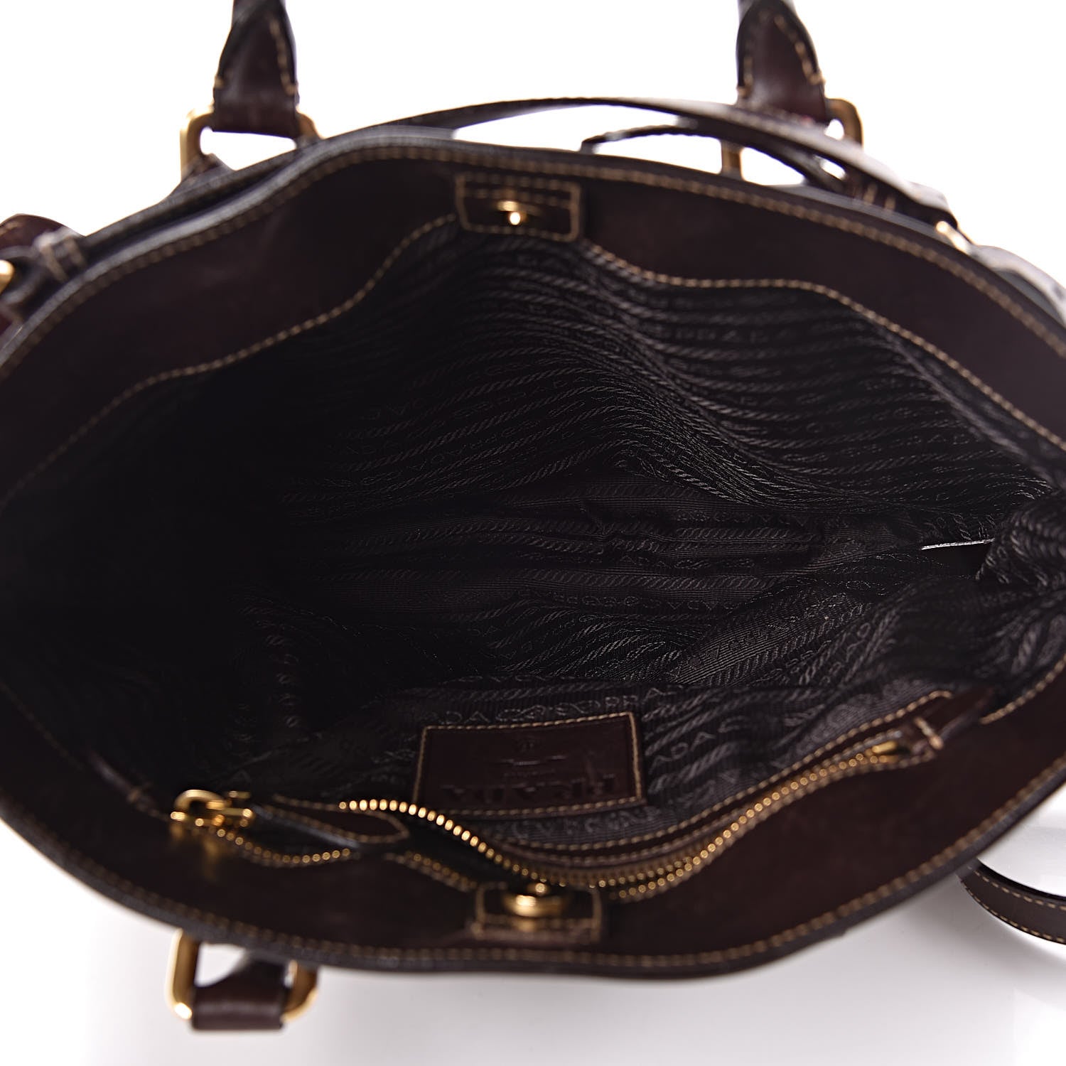 Prada Jacquard Logo Tote Brown 5 of 12