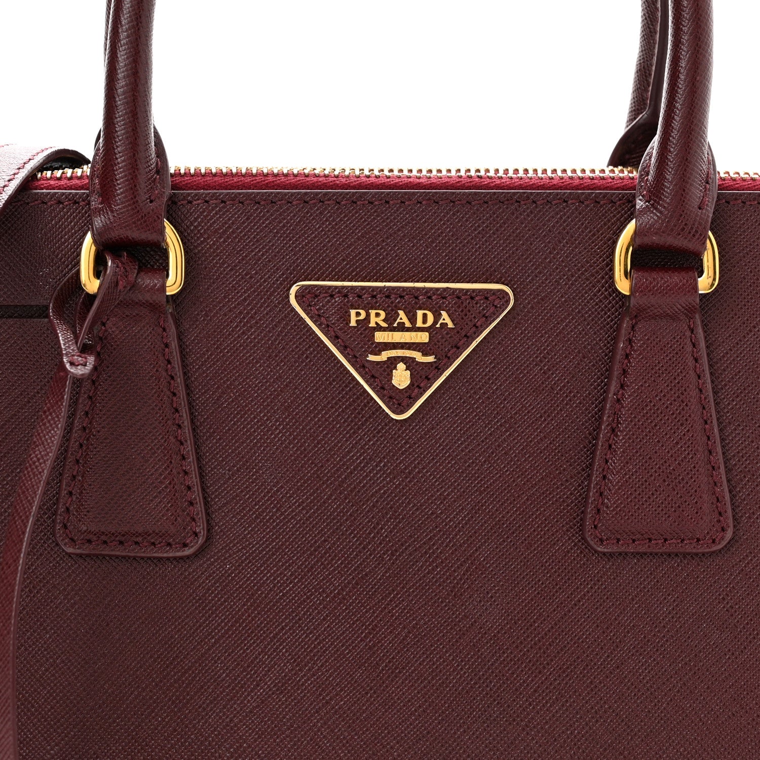 Prada Saffiano Mini Galleria Double Zip Tote Granato 9 of 18