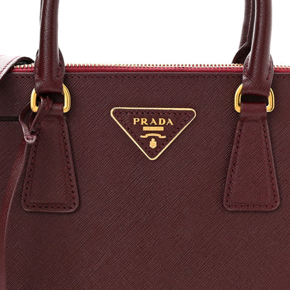 Prada Saffiano Mini Galleria Double Zip Tote Granato 9 of 18