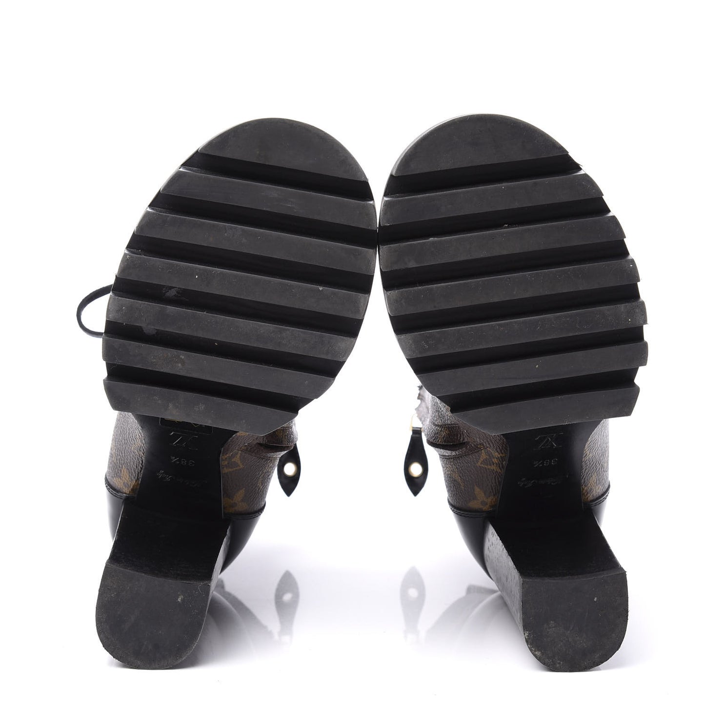 Patent Calfskin Monogram Star Trail Ankle Boots 38.5 Black