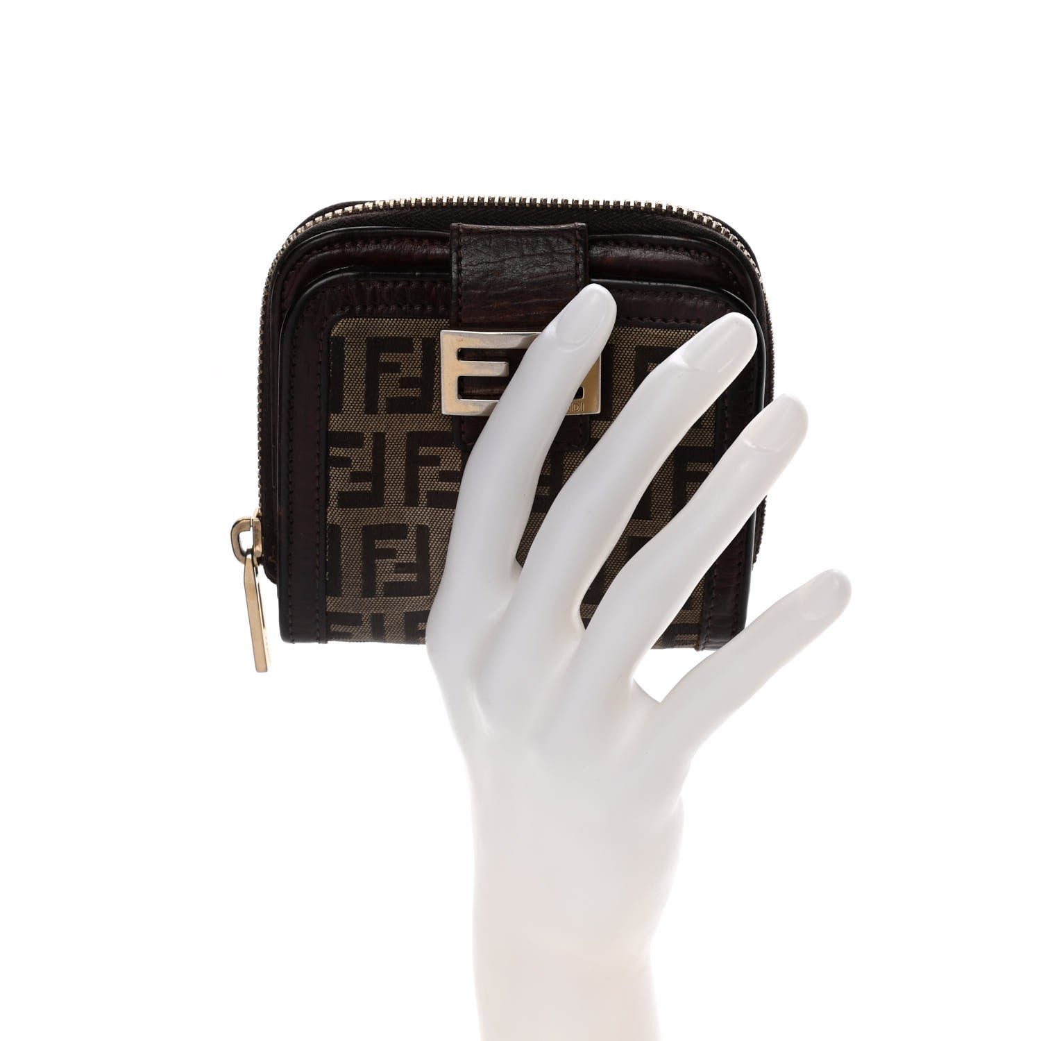 Fendi Zucchino Compact Wallet Tobacco 2 of 18