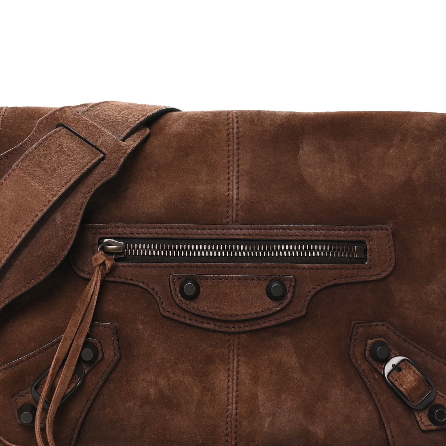 Waxed Suede Calfskin Classic Hardware Le City Flap Light Espresso