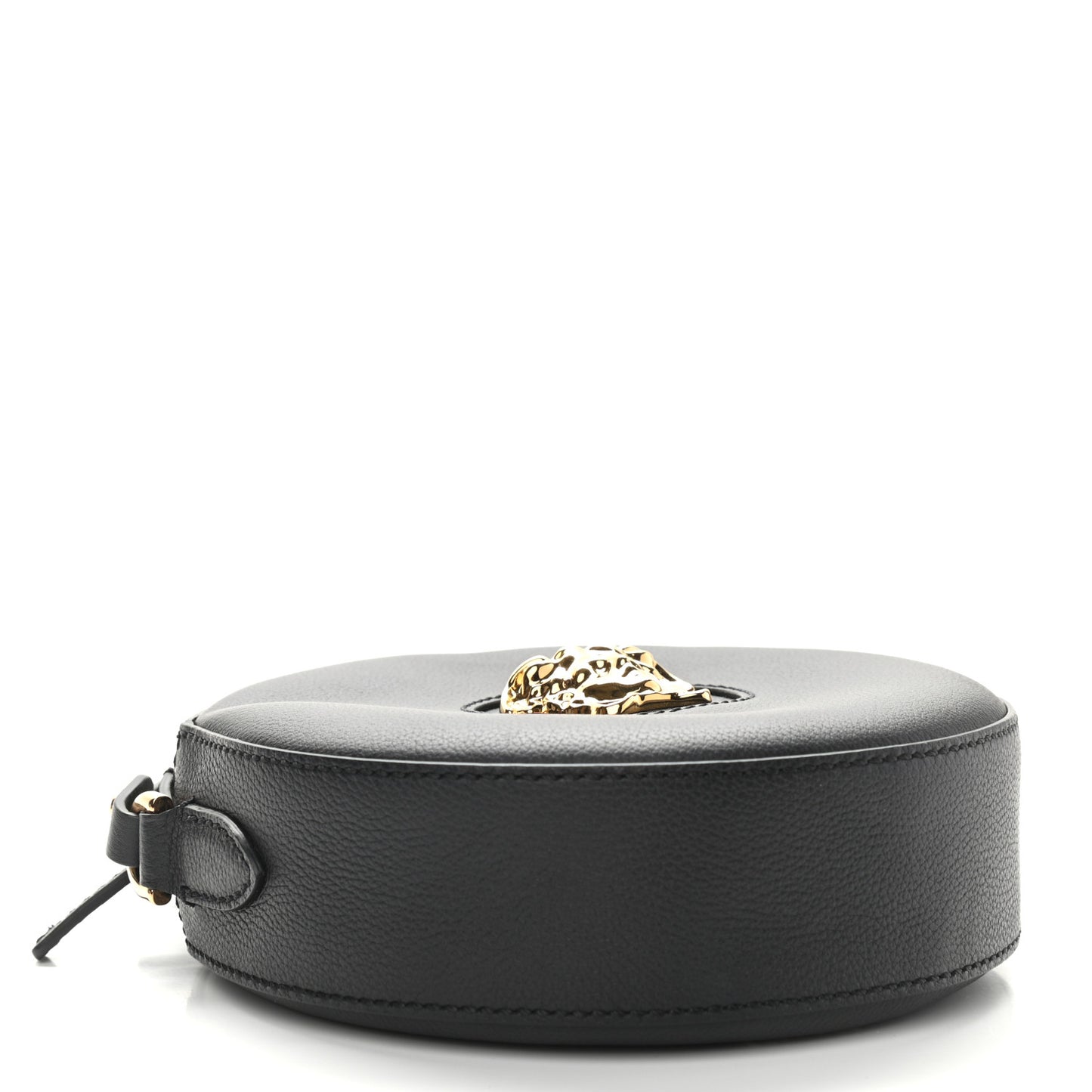 Calfskin La Medusa Round Camera Bag Black
