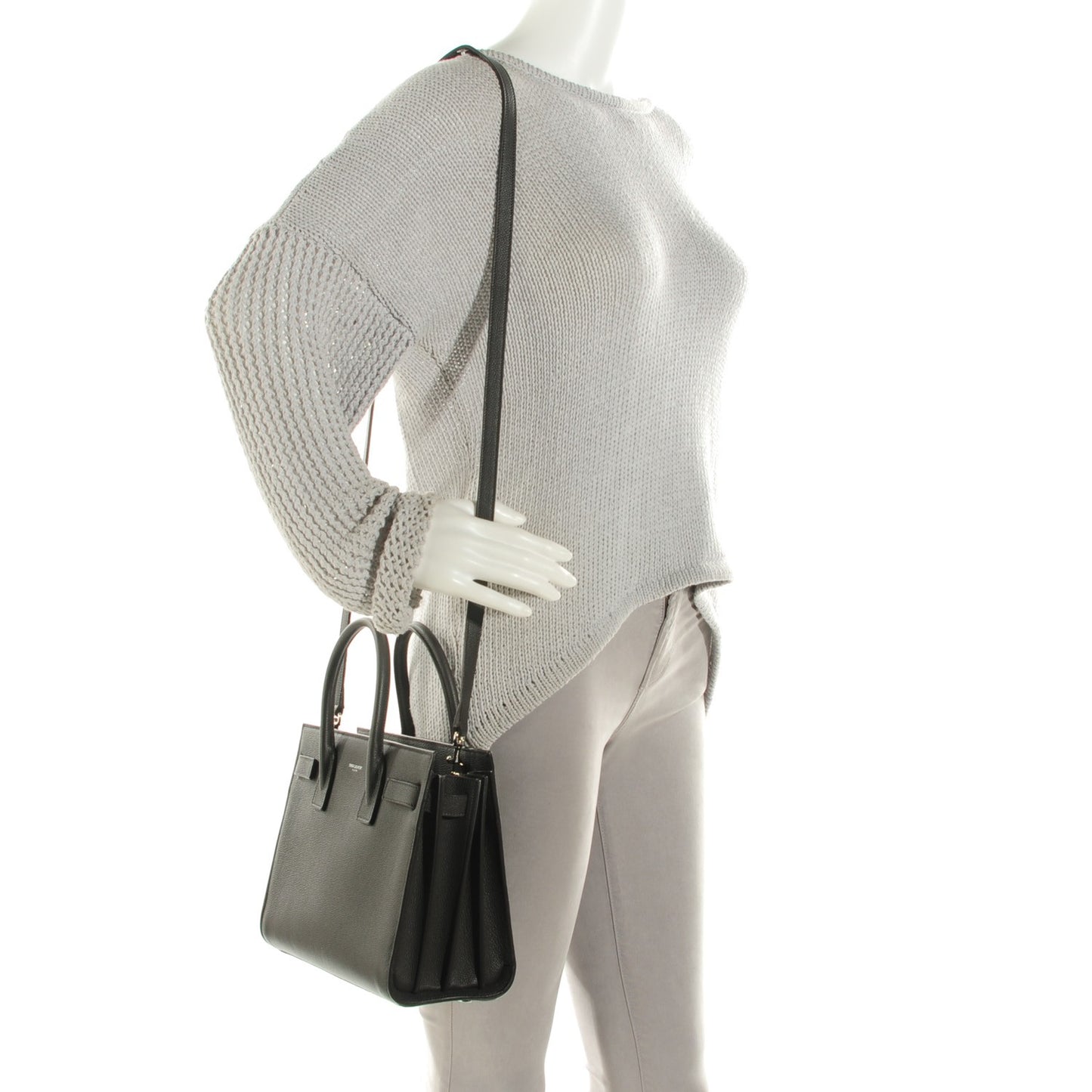 Grained Calfskin Baby Sac De Jour Anthracite