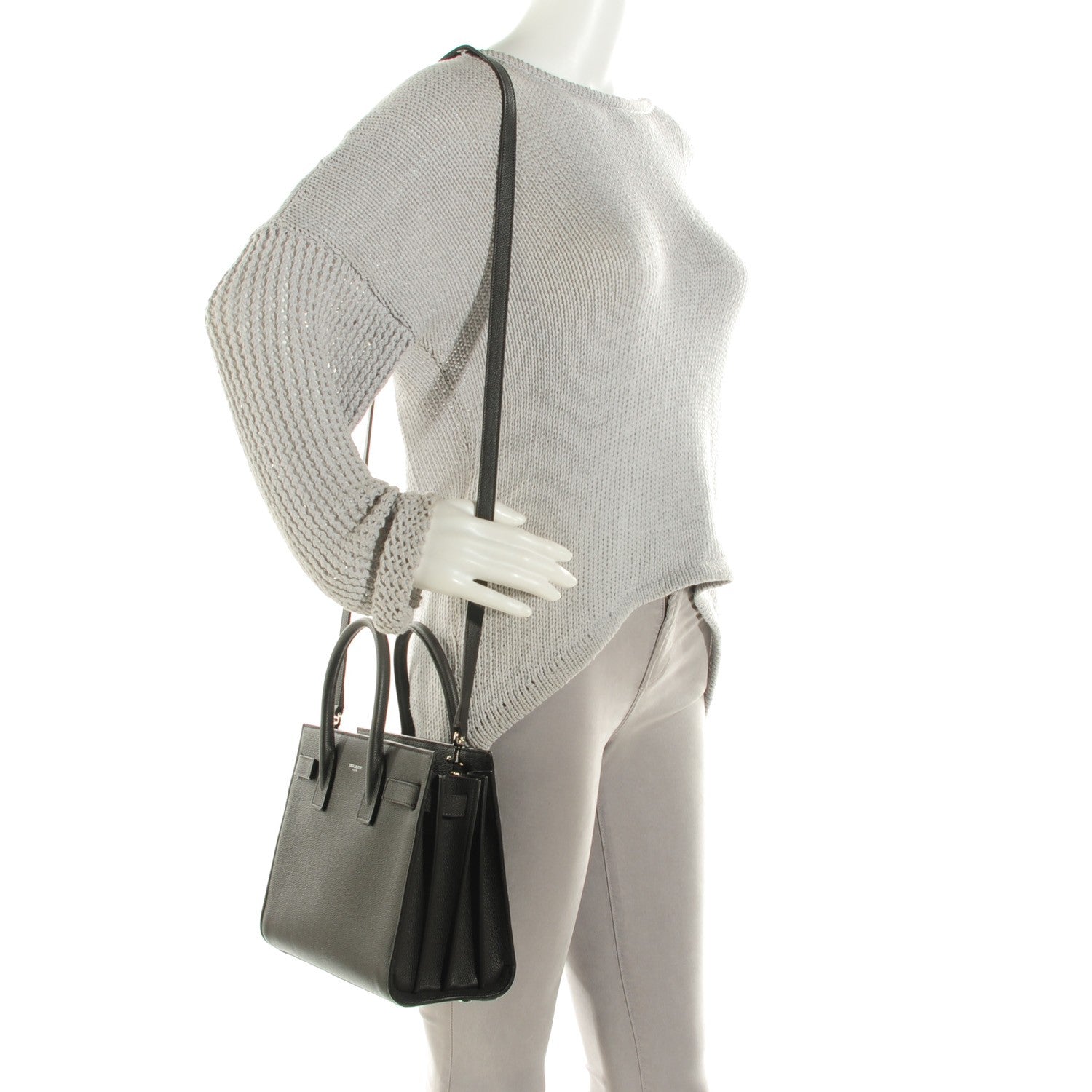 Saint Laurent Grained Calfskin Baby Sac De Jour Anthracite 2 of 7