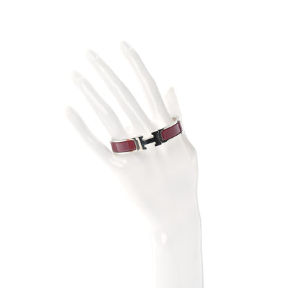 Hermes Enamel Narrow Clic Clac H Bracelet PM Rouge De Chine 2 of 4