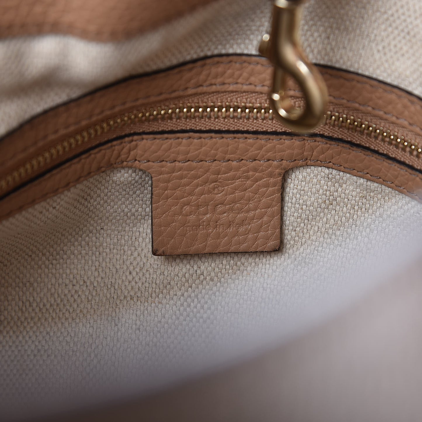 Pebbled Calfskin Medium Soho Chain Shoulder Bag Camelia