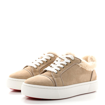 Christian Louboutin Suede Shearling Fun Vierissima Flat Sneakers 37 Atlas 3 of 10