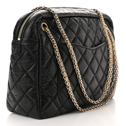 Chanel Aged Calfskin Quilted Large Reissue Camera Case Black 3 of 10