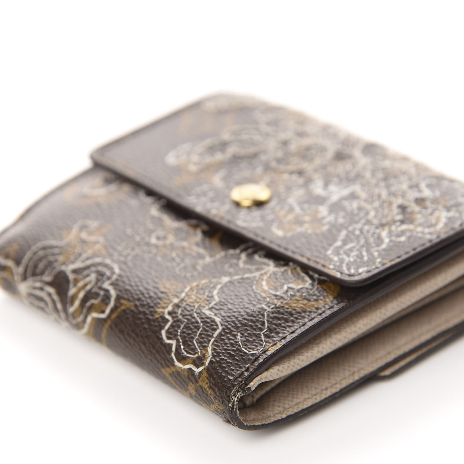 Louis Vuitton Monogram Dentelle Elise Wallet Silver 7 of 11