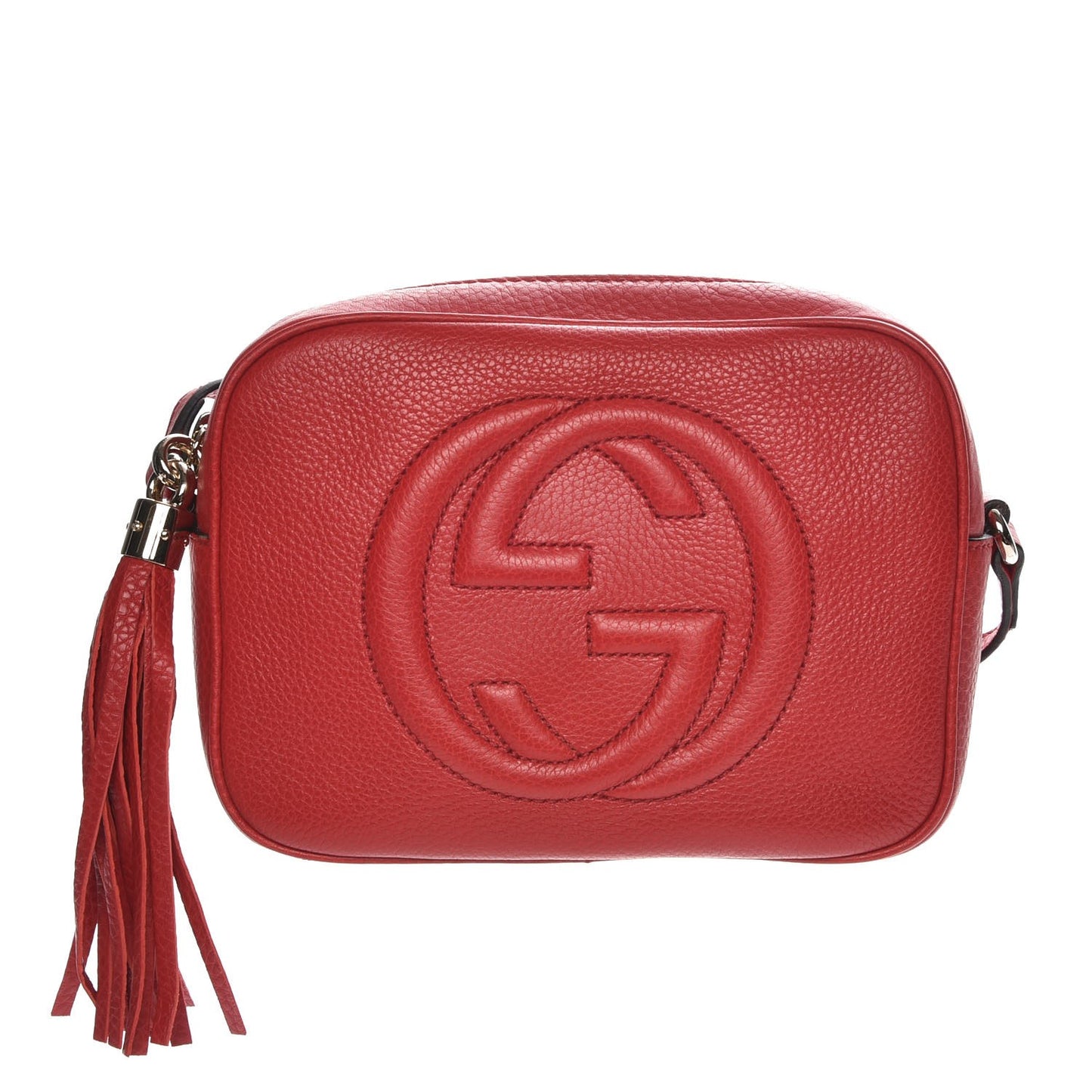 Pebbled Calfskin Small Soho Disco Bag Tabasco Red