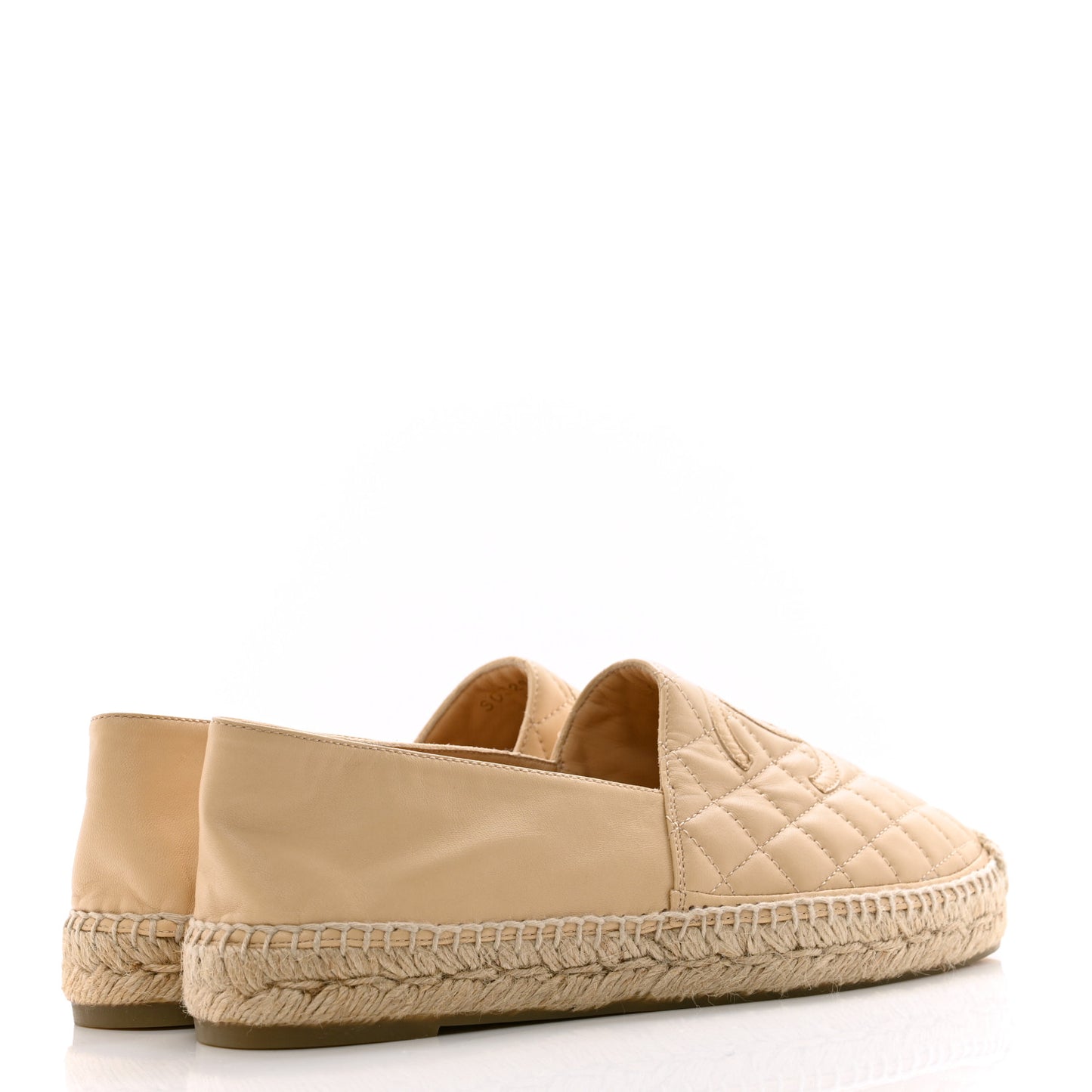 Lambskin Quilted CC Espadrilles 40 Beige