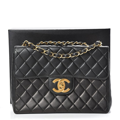 Chanel Lambskin Quilted XL Jumbo Single Flap Black 17 of 17