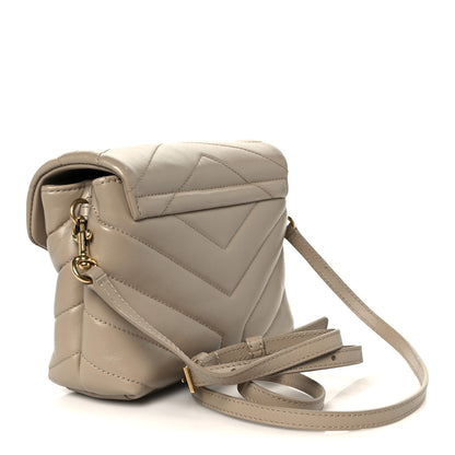 Saint Laurent Calfskin Y Quilted Monogram Toy Loulou Crossbody Bag Dark Beige 3 of 11