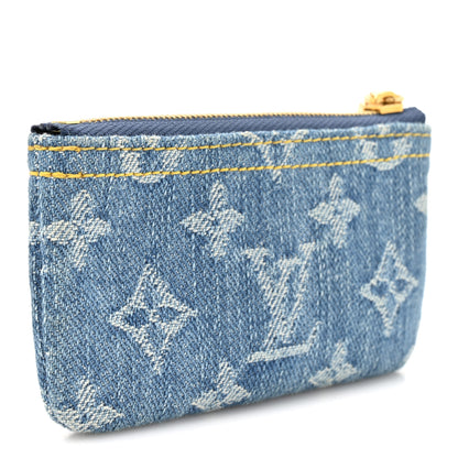 Louis Vuitton Monogram Denim Key Pouch Denim Blue 3 of 7