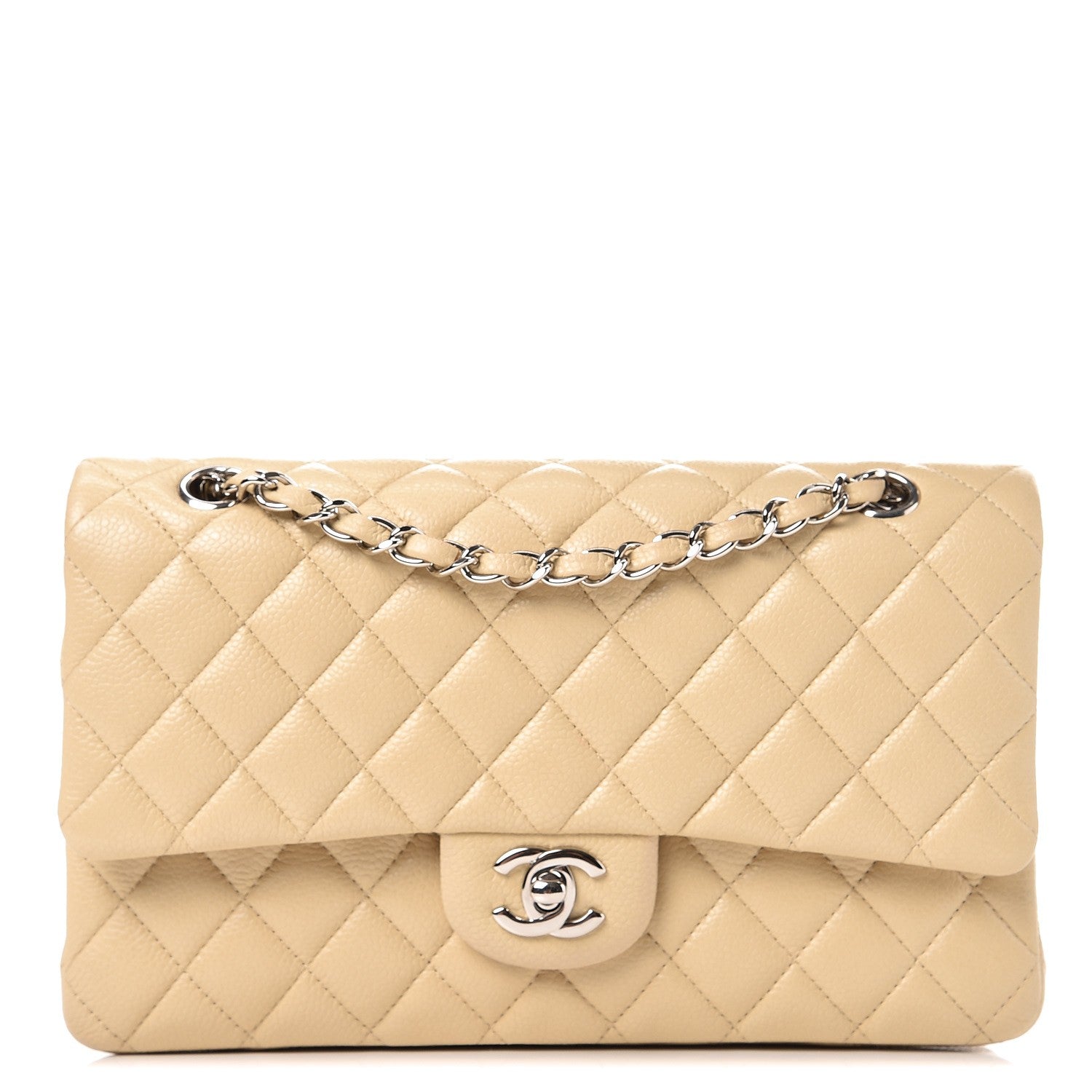 Chanel Caviar Quilted Medium Double Flap Beige Clair 1 of 10